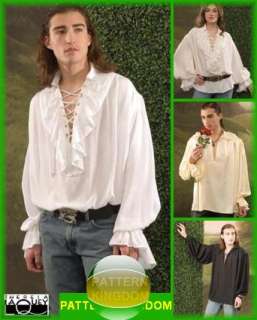Vampire Renaissance Poet/Pirate Shirt Patterns XS XL  