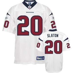 Steve Slaton Jersey Reebok Authentic White #20 Houston Texans Jersey 