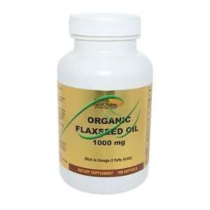  Organic Flaxseed Oil, 100 Capsules, 1000mg Health 