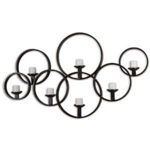   Wall Rustic Black Finish Seven, Distressed 3X 3, Ivory Candles Inc