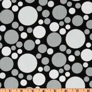  44 Wide Carnival Bubbles Black/Grey Fabric By The Yard 