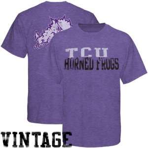   Christian Horned Frogs (TCU) Heather Purple Literally Vintage T shirt