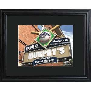 MLB Milwaukee Brewers Pub Print in Wood Frame 
