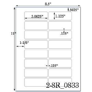  3 1/16 x 1 1/8 Rectangle White Label Sheet USUALLY SHIPS 