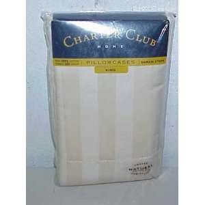  Charter Club Home Pink Damask Stripe Pillowcases King 