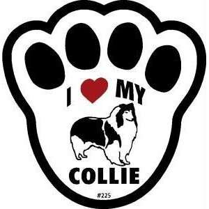  I Love My Collie Dog Pawprint Window Decal w/Suction Cup 