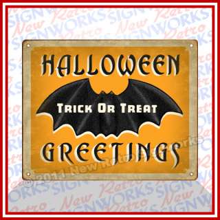 Halloween Bat Decor SIGN Party Decoration Prop Vintage Retro  