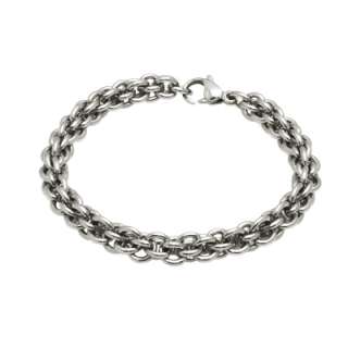 Mens Stainless Steel Linked Chain 8.25 Bracelet  