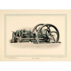  1907 Crossley Gas Engine Machine Antique Vintage Print 