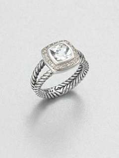 David Yurman   Diamond Accented White Topaz Sterling Silver Ring