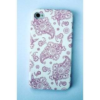 Textured White with Pink Lines Paisley Hard Back Case Cover for iPhone 