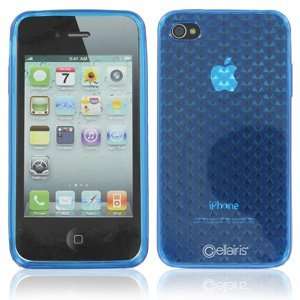  Luxe Argyle High Gloss TPU HEX Case for iPhone 4   Blue 