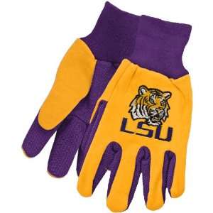   LSU Tigers Two Tone Utility Gloves   Purple/Gold