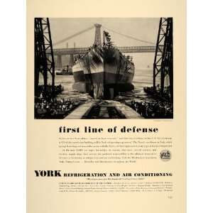  1941 Ad York Air Conditioning USS North Carolina WWII 