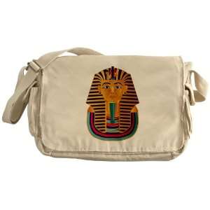    Khaki Messenger Bag Egyptian Pharaoh King Tut 