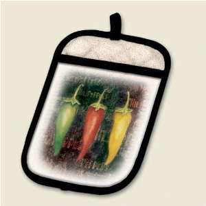  Red Hot Chili Pepper Tabasco Decor 2 piece Kitchen Pocket 