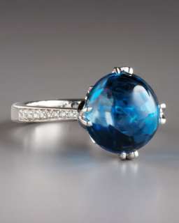 Jelly Bean Blue Topaz & Diamond Ring