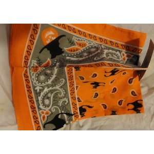 Two Halloween Cats and Pumpkins Orange 3 in 1 Bandana   You Get Two 