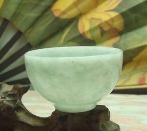 Natural Green A Jade Jadeite Tea Cup Figurine  