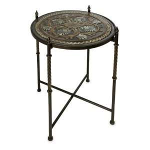  Medallion Glass Top Table