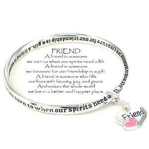   Syms Silver Tone Best Friend Inspirational Dangle Bracelet Jewelry