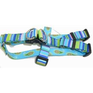    Striped Paisley Easy Step In Dog Harness Blues XL