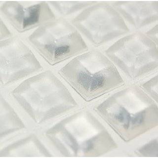 Self Adhesive Rubber Feet Large Clear Square Bumpers 1.0 x 0.18 (25 