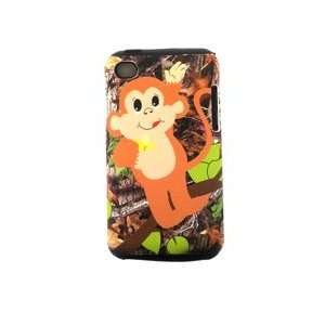  iPod Touch 4 Hybrid Case 2in1 Rubber Baby Monkey Eat Banana 