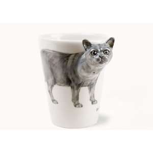  British Short Hair Grey Handmade Coffee Mug (10cm x 8cm 
