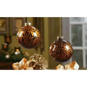  Cheetah and Leopard Round Glass Christmas Ball Ornaments 