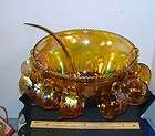 Indiana Carnival Glass Marigold Princess Punch Bowl Set 12 Cups Never 