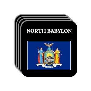  US State Flag   NORTH BABYLON, New York (NY) Set of 4 Mini 