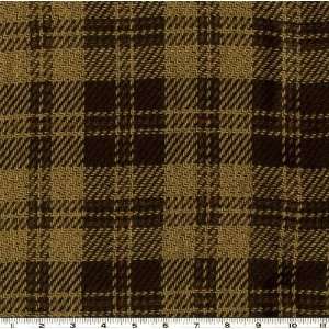  58 Wide Novelty Wool Plaid Black/Cocoa Brown Fabric By 