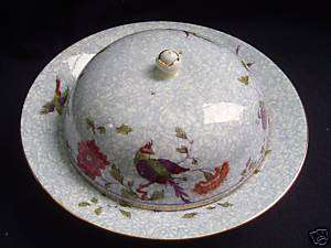 CROWN STAFFORDSHIRE BIRD PARADISE BUTTER DISH DOME LID  