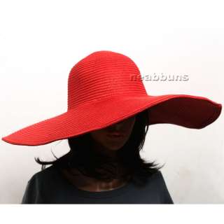 sexy WIDE BRIM beach hats bucket sunvisor NWT W1h RED  