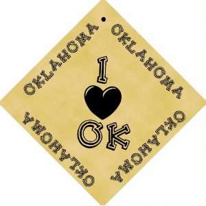   of 12 Parchment 6cm Square Gift Tags I Love Oklahoma