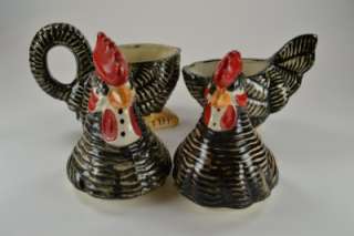 Amazing all in one rooster and hen table set. Heads are salt and 