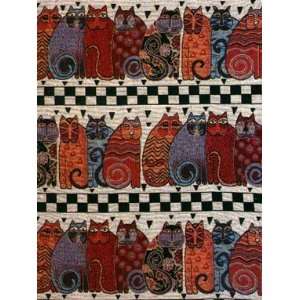 BRENTWOOD Laurel Burch Tapestry Acrylic Throw, Feline Family  