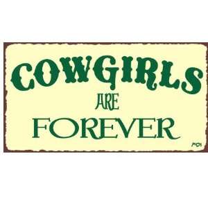 Cowgirls Are Forever Rustic Vintage Metal Art Western Retro Tin Sign 