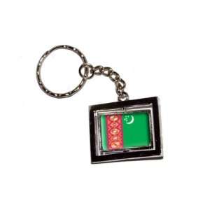  Turkmenistan Country Flag   New Keychain Ring Automotive