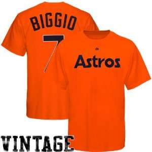   Craig Biggio Houston Astros #7 Cooperstown Player T Shirt   Orange