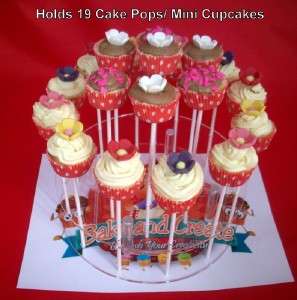 Round Cake Pop / Pop Cake / Mini Cupcake Lollipop Stand Holds 19 White 