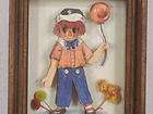 Vintage Shadow Box Wood Glass Frame Raggedy Andy 3d Paper Picture