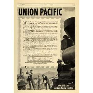  1917 Ad Marriage Mountain 1869 Union Pacific Railroad 