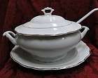 EMPIRE by WALBRZYCH, 4 piece Tureen Set, White with Gold, Scalloped 