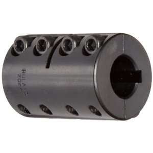 25 F Two Piece Clamping Rigid Coupling with Keyway, Black Oxide Steel 