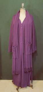 Great Purple Knit Maxi Coat w/Scarf Med.  