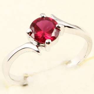 6mm RED RUBY *G88* SOLATAIRE RING  