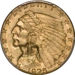  1925 D $2.50 PCGS MS64 Indian Head Quarter Eagle 