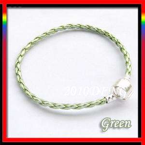 Leather Chain Bracelet Fit Charms Beads 7.8 D672  